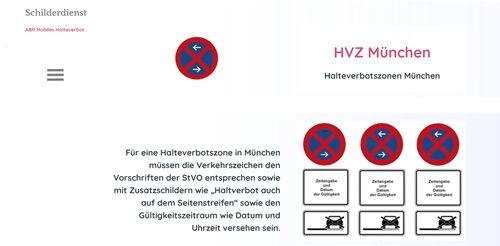 HVZ München - Halteverbotszone München