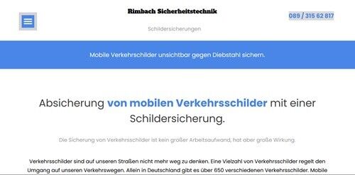 Mobile Verkehrsschilder gegen Wegnahme / Diebstahl sichern